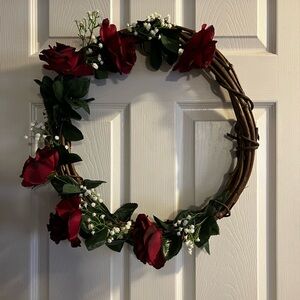 Elegant Red Rose Wreath for Home Decor